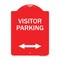 Signmission Reserved Parking Visitor Parking Arrow Pointing Left and Right, Red & White, A-DES-RW-1824-23025 A-DES-RW-1824-23025 - alternate 1